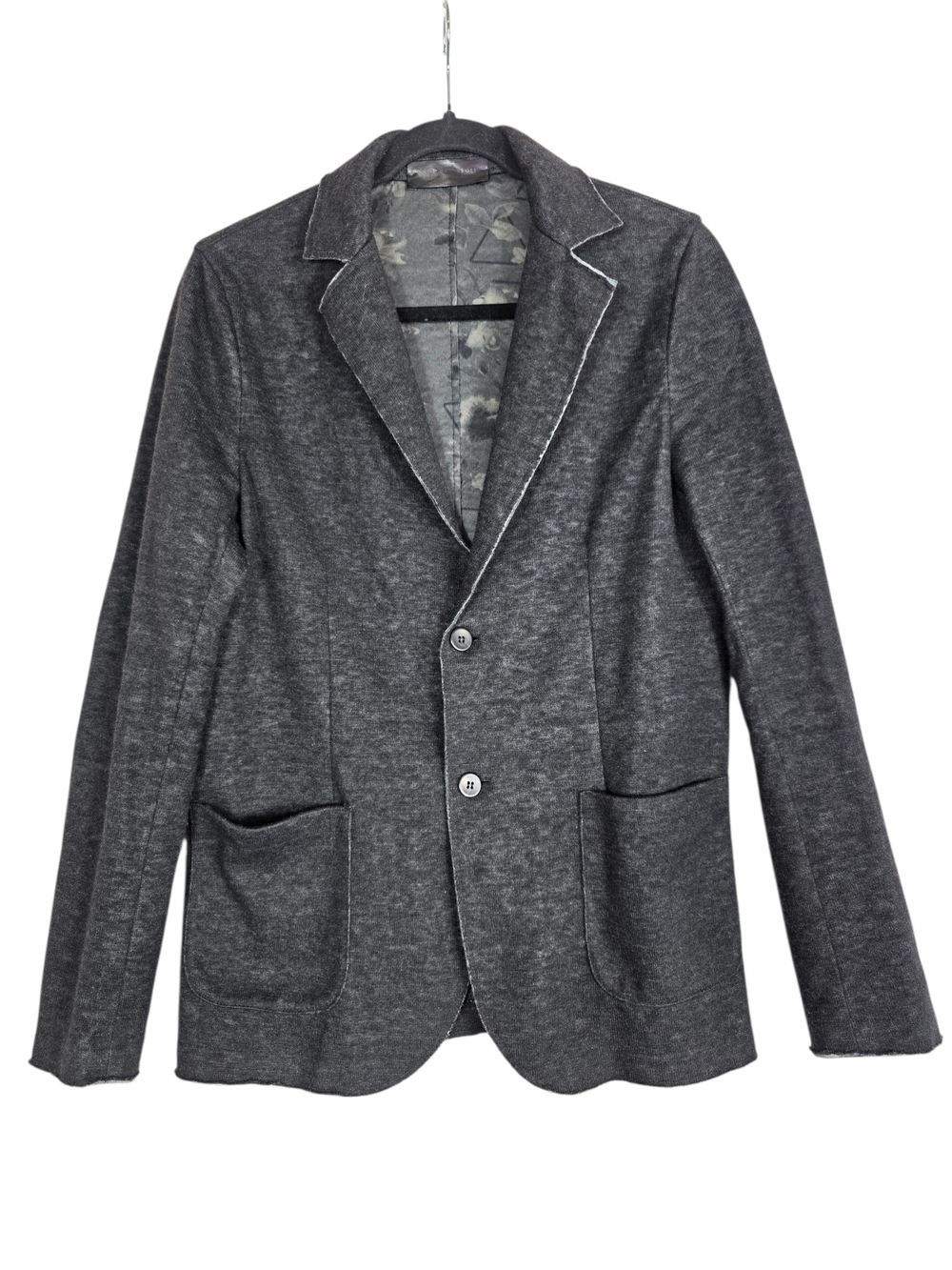 Daniele Fiesoli Charcoal Gray Knit Two-Button Sport Coat